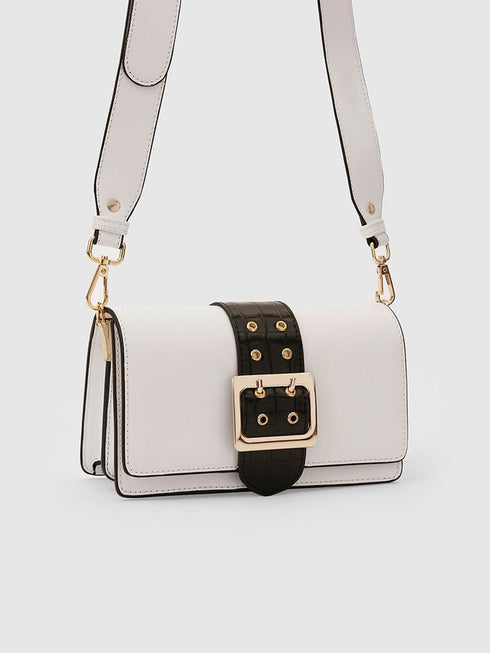 Adrianne Metal Buckle Crossbody Bag